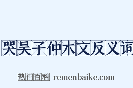 哭吴子仲木文反义词是什么意思的图片